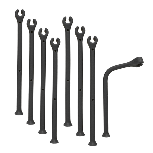 Set of 8 black silicone wine glass tethers